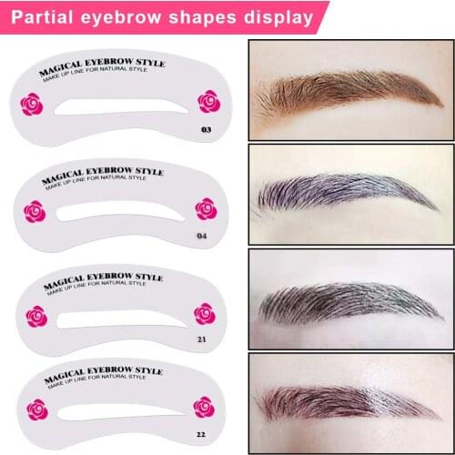 24 Styles Reusable Eyebrow Shaping Grooming Stencils Eye Brow DIY Beauty Eyebrow Template Card kit Easy Makeup Beauty Tool