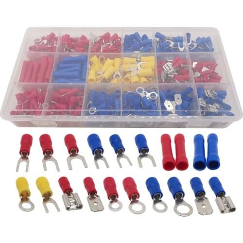 520Pcs/set Assorted Insulated Cable Connector DIY Kit U-Type Spade Fork Ring Electrical Wire Crimp Terminals