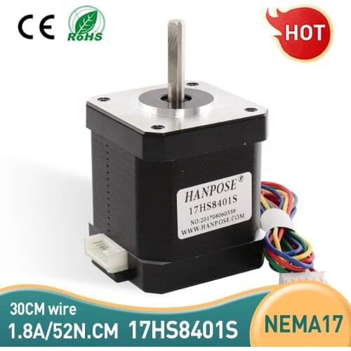 Free shipping 4-lead Nema 17 Stepper Motor 42 motor 17HS8401S 1.8A CE ROSH ISO CNC Laser and 3D printer motor