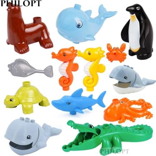 Large building block animal DIY accessories crab Whale tortoise compatible toys childrens building blocks childrens gifts