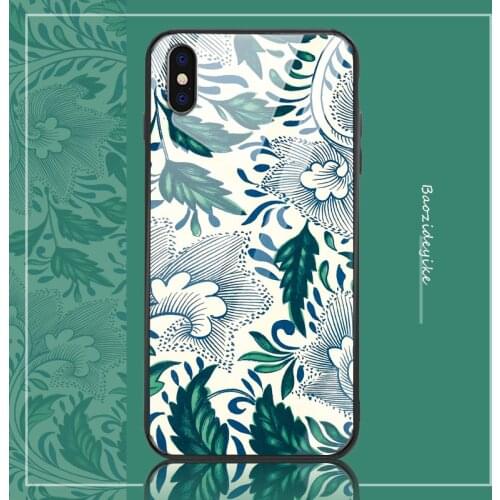 For iphone xr case ip x xs max 6/7 / 8plus 11pro max case Chinese style glass mobile phone case tpu matte art shell anti-fall