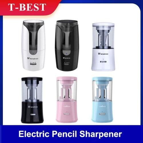 Tenwin Electric Pencil Sharpener Heavy Duty Pencil Sharpener Auto Stop Adjustable Sharpness for 6-8mm Pencil for Students School