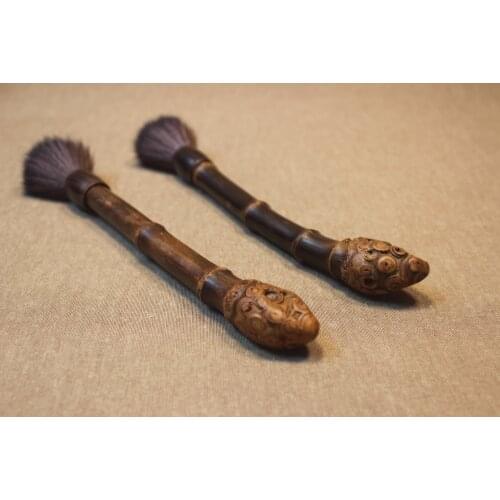 Purple bamboo root carbonized tea brush YangHuBi kung fu tea accessories manually polish bamboo crafts