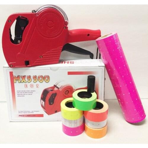 [ Fly Eagle ] MX-5500 EOS 8 Digits Price Tag Gun Labeler Labeller + 5000 PINK labels +1 Ink