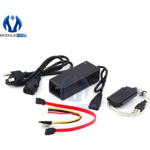 SATA/PATA/IDE to USB 2.0 AC Adapter Power Converter Data Cable for 2.5/3.5 Inch Hard Drive Transfer Backup Cloning