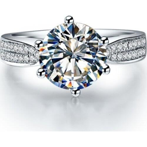 2Ct Round Brilliant Diamond Ring Solid White Gold 18K Marriage Ring Excellent Wedding Celebrate Jewelry for Her