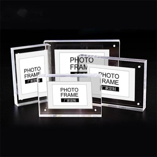 Magnetic Transparent Crystal Photo Frames for Pictures Acrylic Photo Frame Creative Mini Home Decoration Birthday Gift Premium