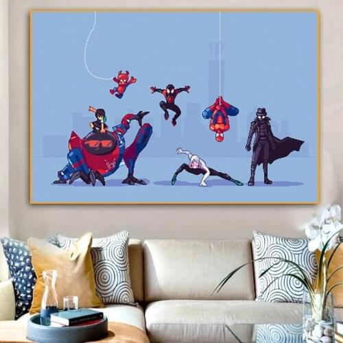Full Square Diamond Painting Superhero Marvel Avengers 5D DIY Mosaic Diamond Embroidery Cross Stitch Kit Home Decoration