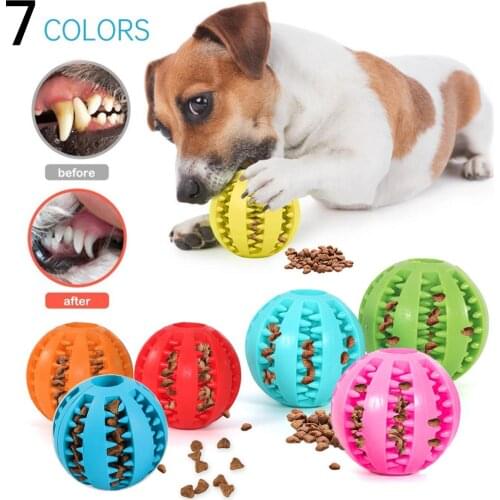 Pet Dog Fidget Toys Rubber Ball Interactive Toys For Puppies Large Dogs Chew Toys Tooth Cleaning Snack Ball Toy Dogs Accessories