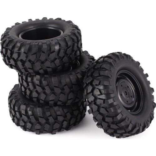 4pcs 96mm 1.9 Inch Rubber Wheel Rim and Tire Beadlock for 1/10 RC Crawler Car HSP Redcat Traxxas AXIAL SCX10 90046 RC4WD D90
