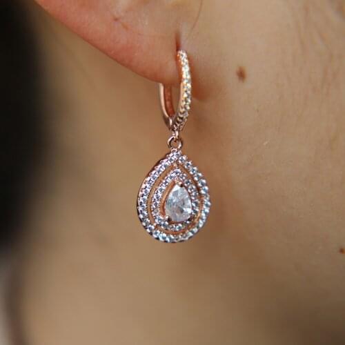 Wedding Women Water drop long Earring Lady Girl Dangle Earrings Charm Jewelry New Year Gift 3 Colors