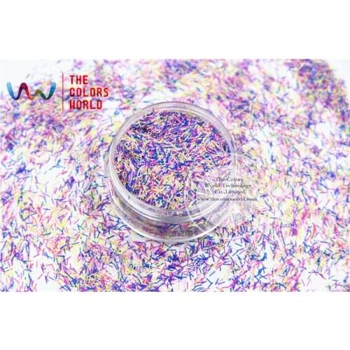 SH3-269 Mix Colors Strip short bar shapes solvent resistant Glitter for nail art nail gel nail polish makeup and DIY decoration