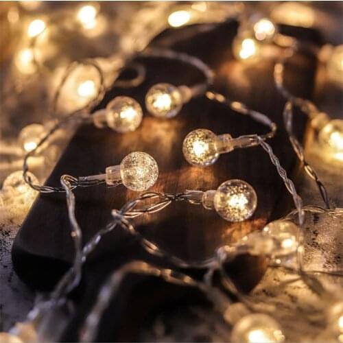 3M 5M 10M AA Battery LEDs Crystal Ball String Lights Christmas Fairy Lights Indoor Garland Wedding Xmas Party Decoration lights