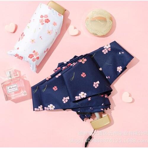 Ultra light mini pocket umbrella 5 fold umbrella sun umbrella sun umbrella dual-use female sun protection folding sun umbrella