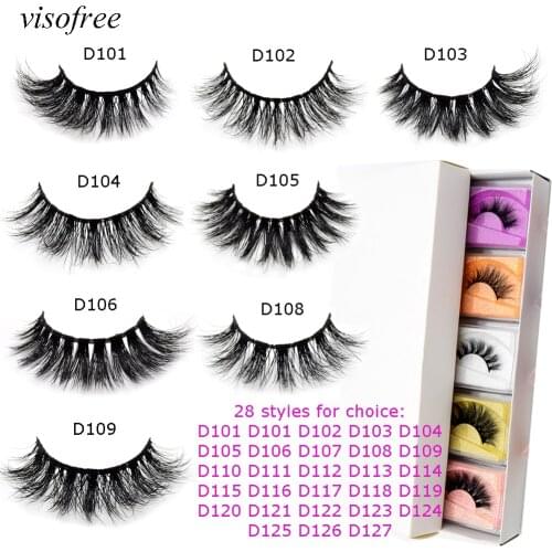 Visofree 3d mink lashes wholesale natural long fluffy eyelashes beauty faux cils cruelty free maquillaje eye lashes bulk D110