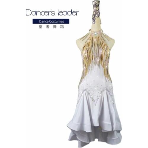 High-end Custom Latin Dance Dress Female Diamond Tassel Dance Skirt Adult Chacha Tango Stage Performance Costume