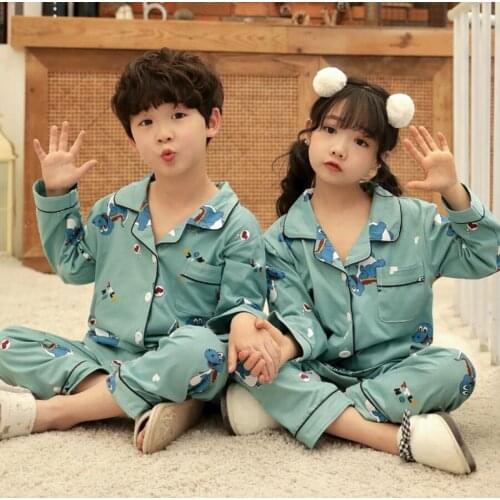 Winter Cotton Kids Pajamas Sets Child Warm Sleepwear Cartoon Animals Print Teens Girls Boys Nightwear Children Homewear For Girl