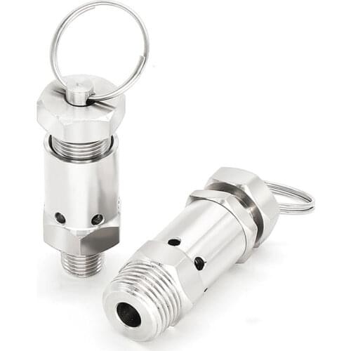 1/4" 1/2" BSP Male 1 2 3 Bar 0.2-2.2 Bar 304 Stainless Sanitary Spring Pressure Relief Safety Valve For Air Compressor Cooker