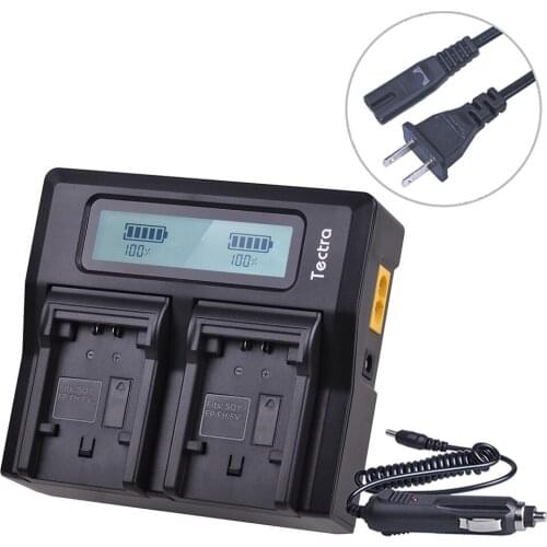 1Pcs Tectra NP-FH70 NP FH70 NPFH70 Camera LCD Rapid Dual Charger for Sony NP-FH30 Cyber-shot DSC-HX1 Alpha DSLR-A230 Series