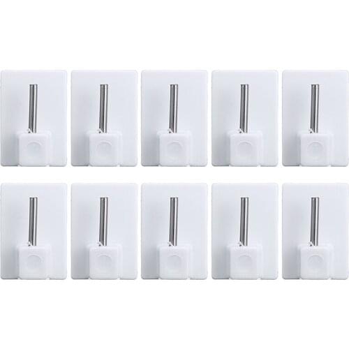 10PCS Self Adhesive Hook Kitchen Wall Door Hook Key Holder Rack Towel Coat Hat Hanger Bathroom PVC Rack Hooks Home Storage