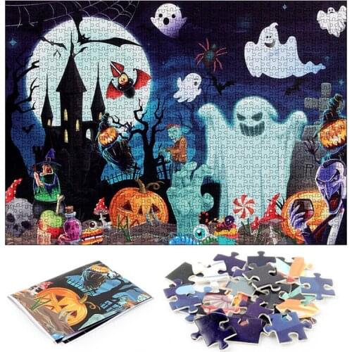 1000 Pieces Puzzles Halloween Theme Puzzles Educational Toys Educational Puzzle Toy For Adults Christmas Halloween Gift