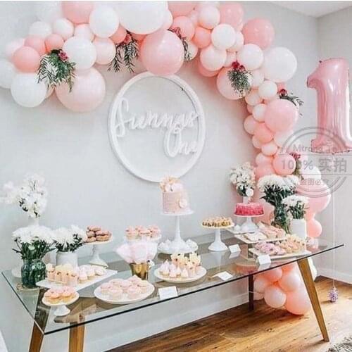126pcs/set Balloon Garland Arch Kit 18" Pink White Latex Balloons for Birthday Baby Showers Weddings Party Decoration Air Globos