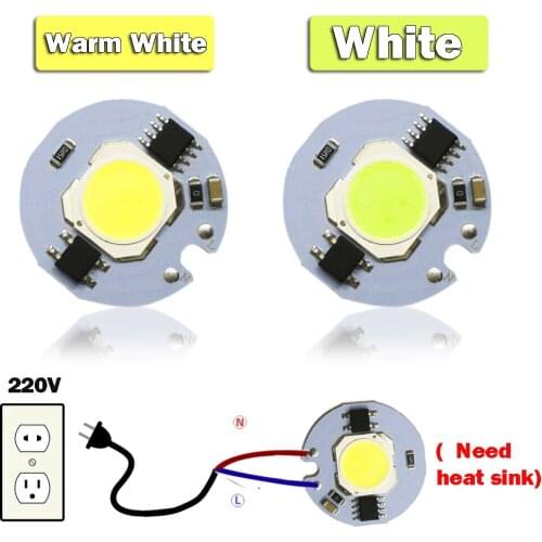 2pcs 220V Driver Free 3W 5w 7W 9w COB LED Lamp Chip Light Warm / White 3000k ~ 3500k, 6000k ~ 6500k