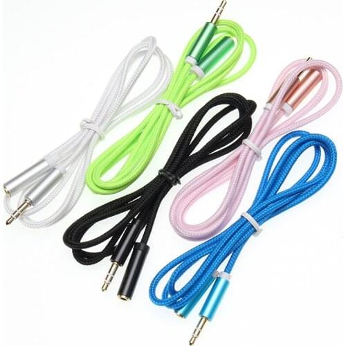 3.5mm Braid Frosted AUX Cables Headphone Extension Cable Jack Male To Female for Computer Extender Cord Audio Cables 300pcs/lot