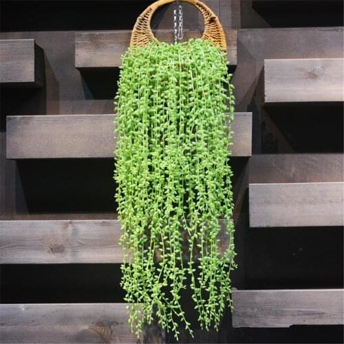 5fork 82cm Artificial fleshiness Lover Tears Succulents Pearls Fleshy Vine Flower Hanging Rattan Wall Garden Decor Plants Flower