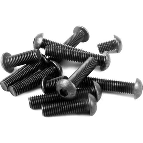 50pcs/Lot Carbon Steel Round Head Mushroom Cap Hex Socket Screws Bolts M2 M3 M4 M5 M6 M8
