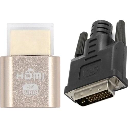 VGA Virtual Display Adapter HDMI DDC EDID Dummy Plug Headless Ghost & Virtual Display Adapter DVI DDC EDID Dummy Plug