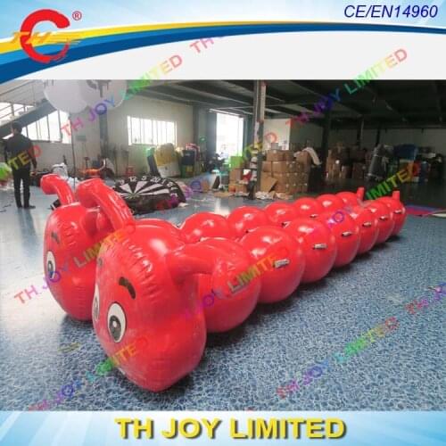 Free shipping to door! 7m long PVC inflatable water toys, inflatable boat/cute worm air carnival game