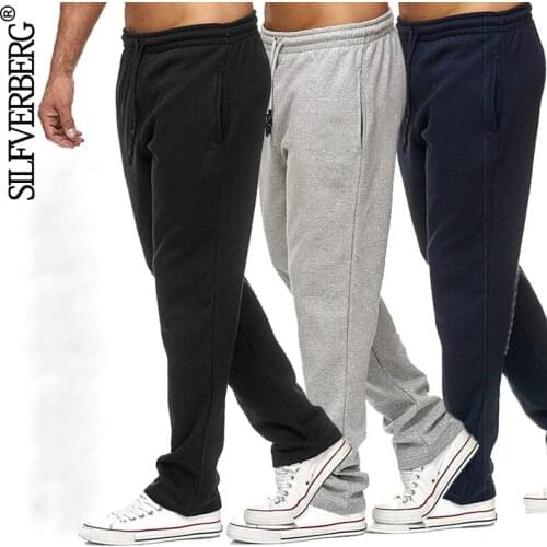Autumn Spring Mens Sweatpants Casual Streetwear Drawstring Full Length Pants Elastic Waist Trousers Male Fitness Sportpants