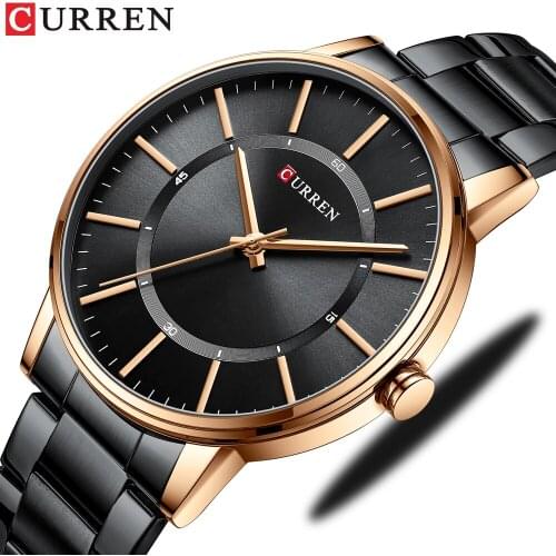 CURREN Man Watch Fashion Stainless Steel Quartz Wristwatches Top Brand Simple Thin Watches relojes para hombre