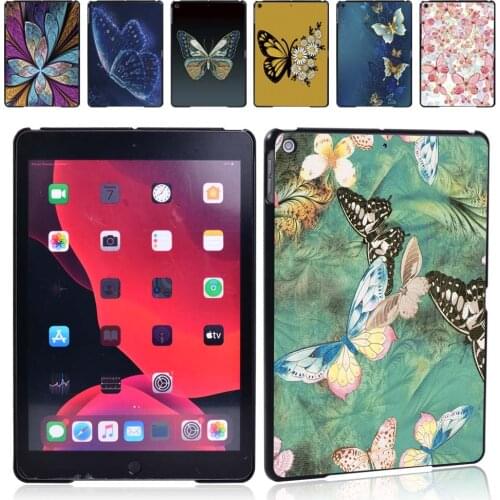 Tablet Case for Apple IPad 8 2020 8th Generation 10.2 Inch Ultra Thin Butterfly Print Patterns Hard Shell + Free Stylus