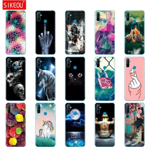 For Realme C3 Case Soft Silicon TPU Back For OPPO Realme C3 RMX2020 C 3 RealmeC3 Phone Cover Coque Capa Funda 6.5inch Cat Flower