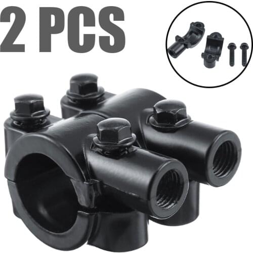 2pcs 22mm M10 Black Aluminum Motorcycle Mirror Mount Holders Bracket Support Clamp For Scooter Handlebar Moped Dirt Pit Bike ATV