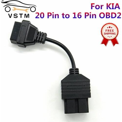 Newly OBD2 Cable For KIA 20 Pin To 16 Pin OBD OBDii Diagnostic Scanner Tool Code Reader For KIA 20Pin Adapter Cables Free Ship
