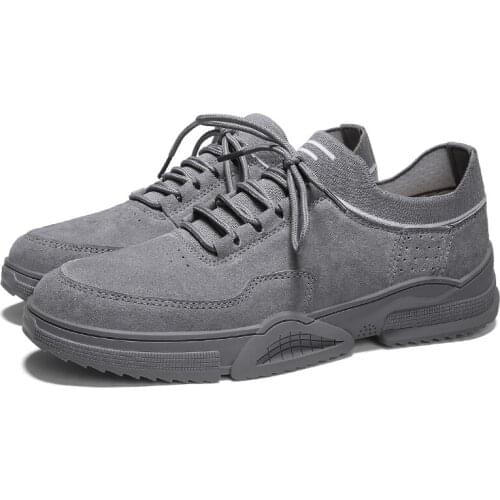 Men Casual Cow Suede Shoes Lace-up Men Shoesfashion Sneaker Men Shoes Breathable Male Sneakers Walking Shoes Footwear Size 39-44