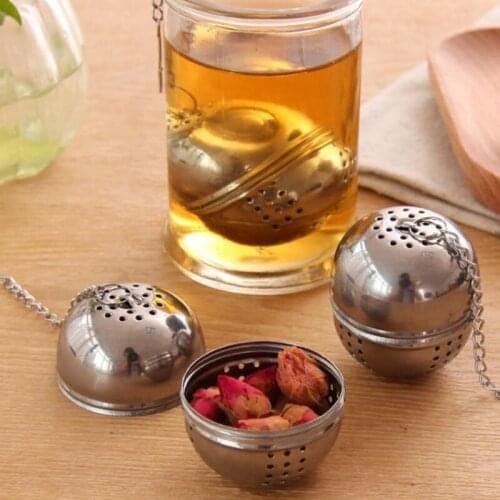 Home Tea Tool 4 cm Locking Spice Ball Stainless Steel Egg-shaped Tea Ball Tea Kettles Infuser Strainer LX8546