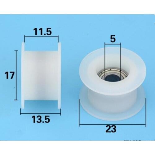DuoWeiSi 5*23*13.5mm groove H-belt pulley plastic bearing pulley passive wheel inertia wheel Bearing 63KG Inside 5mm