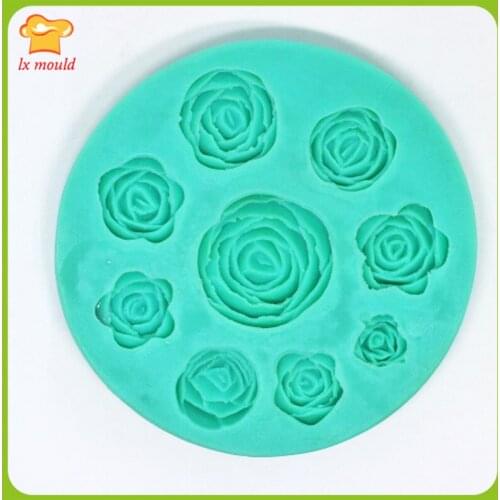 Double Sugar Cake Baking Mold Liquid Silicone Mould Three-Dimensional Roses Silicon Molds
