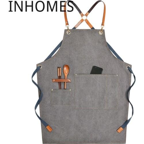 Denim Cowboy Cafe Tea Flower Shop Barber Apron Men Women Restaurant Baking Chef Work Clothes Overalls delantal cocina
