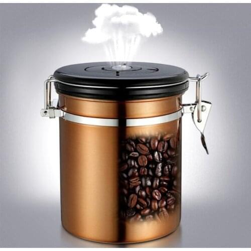 Stainless Steel Airtight Sealed Canister Coffee Flour Sugar Container Holder Can Storage Bottles Jars For Coffee Bean Storage