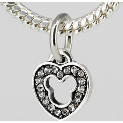 Exquisite DIY European Beads Mouse Head Rhinestone Pendant Charms Fit Bracelets Bangles Crystal Charms Beads for Jewelry Making