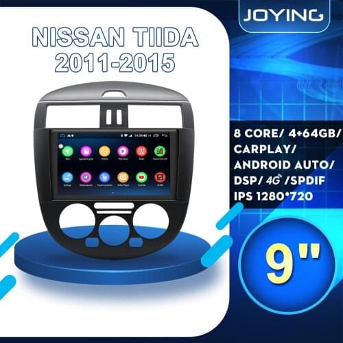 Joying 9" Android Car Stereo Multimedia Radio for Nissan Tiida 2011-2015 GPS SPDIF Subwoofer DVR 4G SIM Card DSP Carplay DAB DVR