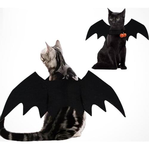 Halloween Cat Costumes Bat Wings Pet Costume for Cat and Small Medium Dogs Pet Clothes Vampire Black Funny Cool Apparel
