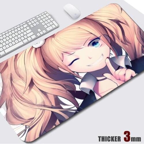 Danganronpa Mouse Pad Anime XXL Desk Mat Mouse Gamer Accessories Large Rubber Antislip Stitch Edge Mousepad Thicker 3mm