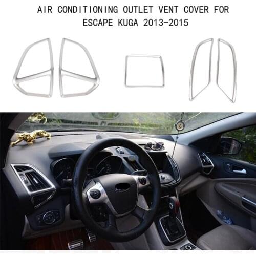 ABS Chrome Dashboard Air Vent Cover Trim Bezel Garnish Front Outlet Frame Molding for FORD ESCAPE KUGA 2013-2015