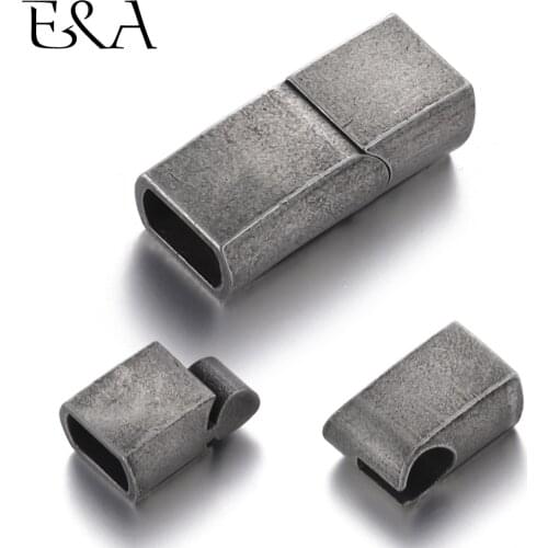 Stainless Steel Magnetic Clasp Lividity Hole 8*5mm Leather Cord Clasps Magnet Buckle Bracelet Supplies for DIY Jewelry Making